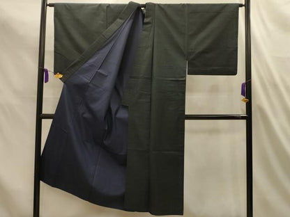 平和屋着物■男性　本場大島紬　アンサンブル　7マルキ　黒地　正絹　逸品　AABL4832sx