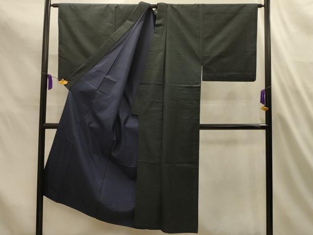 平和屋着物■男性　本場大島紬　アンサンブル　7マルキ　黒地　正絹　逸品　AABL4832sx