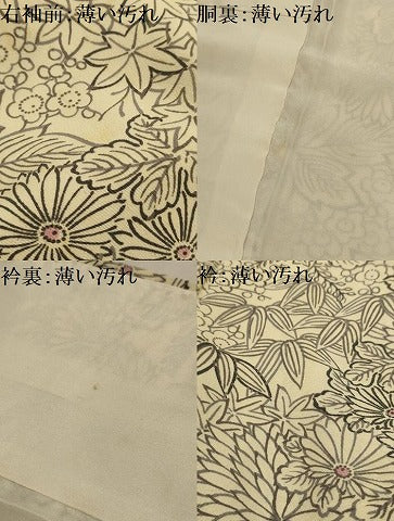 平和屋着物■上質な小紋　草花文　正絹　逸品　AABL4861sx