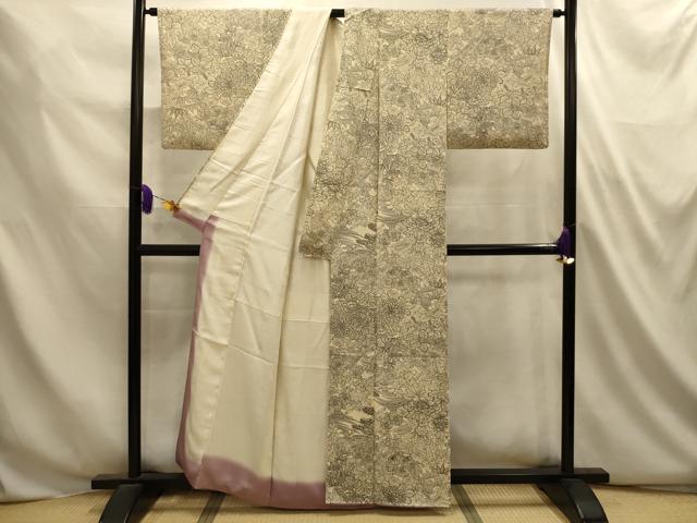 平和屋着物■上質な小紋　草花文　正絹　逸品　AABL4861sx