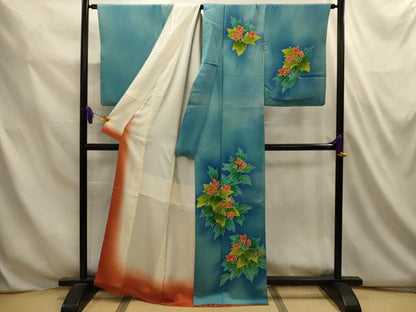 平和屋着物■訪問着　草花文　暈し染め　正絹　逸品　AABL4862sx