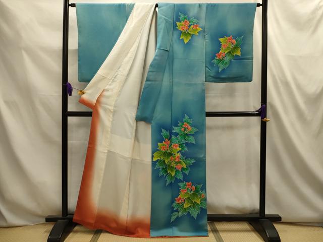 平和屋着物■訪問着　草花文　暈し染め　正絹　逸品　AABL4862sx