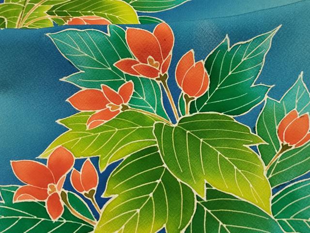 平和屋着物■訪問着　草花文　暈し染め　正絹　逸品　AABL4862sx