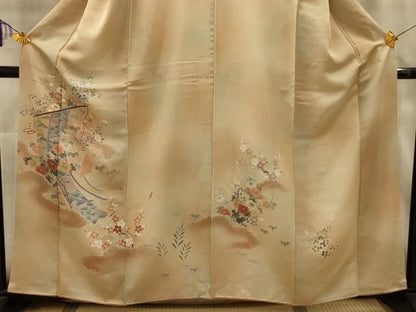 平和屋着物■訪問着　几帳花文　暈し染め　正絹　逸品　AABL4867sx
