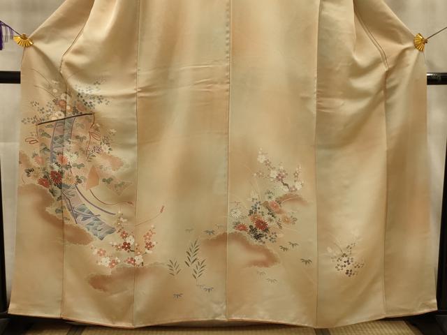 平和屋着物■訪問着　几帳花文　暈し染め　正絹　逸品　AABL4867sx