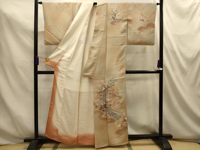 平和屋着物■訪問着　几帳花文　暈し染め　正絹　逸品　AABL4867sx