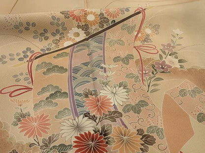平和屋着物■訪問着　几帳花文　暈し染め　正絹　逸品　AABL4867sx