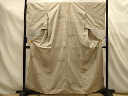 平和屋着物■上質な紬　幾何学文様　正絹　逸品　AABL4870sx
