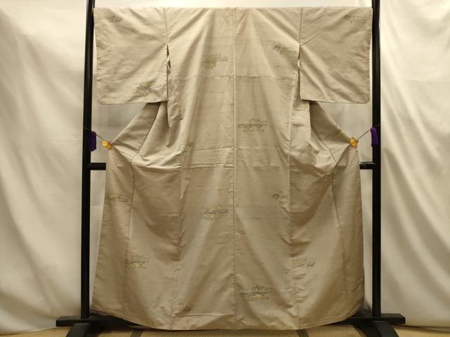 平和屋着物■上質な紬　幾何学文様　正絹　逸品　AABL4870sx