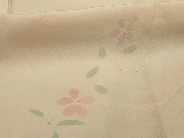 平和屋着物■長襦袢　無双仕立て　舞花文　暈し染め　正絹　逸品　AABL4872sx