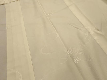 平和屋着物■長襦袢　無双仕立て　雪芝花文　正絹　逸品　AABL4876sx