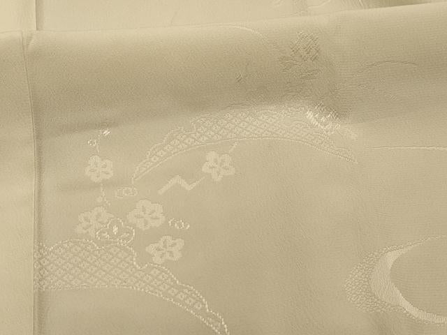 平和屋着物■長襦袢　無双仕立て　雪芝花文　正絹　逸品　AABL4876sx