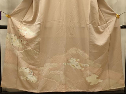 平和屋着物■訪問着　刺繍　霞花文　金糸　金銀彩　正絹　逸品　AABL4879sx