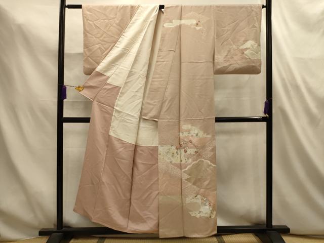平和屋着物■訪問着　刺繍　霞花文　金糸　金銀彩　正絹　逸品　AABL4879sx