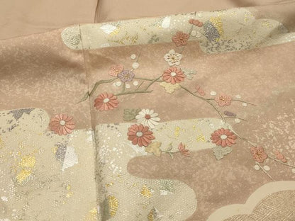 平和屋着物■訪問着　刺繍　霞花文　金糸　金銀彩　正絹　逸品　AABL4879sx