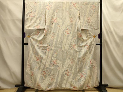 平和屋着物■上質な小紋　絞り　草花文　正絹　逸品　AABL4882sx