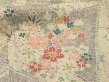 平和屋着物■上質な小紋　絞り　草花文　正絹　逸品　AABL4882sx