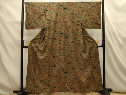 平和屋着物■上質な小紋　草花文　正絹　逸品　AABL4886sx