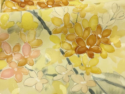 平和屋着物■訪問着　手描き　枝花文　銀彩　正絹　逸品　AABL4889sx