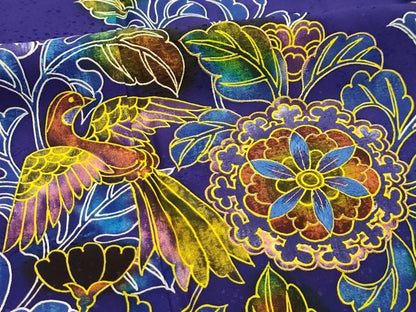 平和屋着物■訪問着　刺繍　更紗花鳥文　金糸　正絹　逸品　AABL4890sx