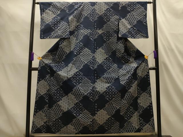 平和屋着物■上質な紬　松皮菱吉祥文　正絹　逸品　AABL4891sx