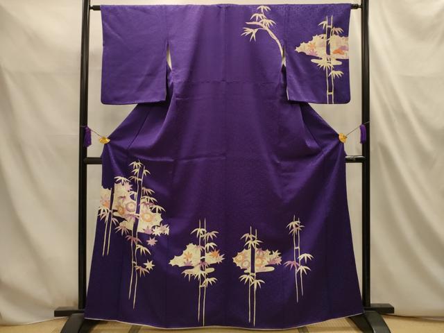 平和屋着物■訪問着　笹竹花文　金彩　正絹　逸品　AABL4893sx