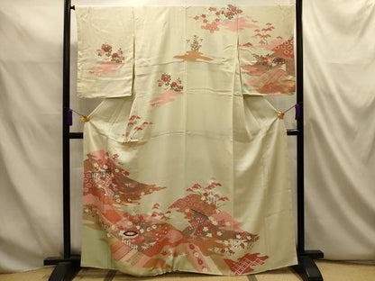 平和屋着物■訪問着　几帳吉祥草花文　金彩　正絹　逸品　AABL4894sx
