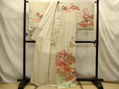 平和屋着物■訪問着　几帳吉祥草花文　金彩　正絹　逸品　AABL4894sx