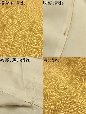 平和屋着物■江戸小紋　訪問着　刺繍　草花　鮫小紋柄　金糸　正絹　逸品　AABL4898sx