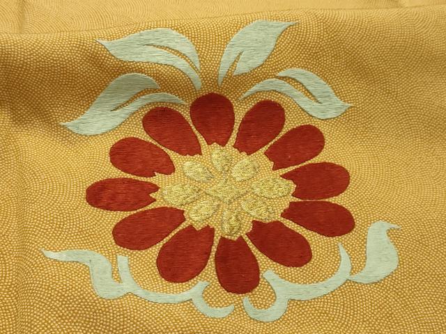 平和屋着物■江戸小紋　訪問着　刺繍　草花　鮫小紋柄　金糸　正絹　逸品　AABL4898sx