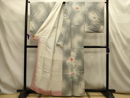平和屋着物■訪問着　草花文　暈し染め　正絹　逸品　AABL4899sx