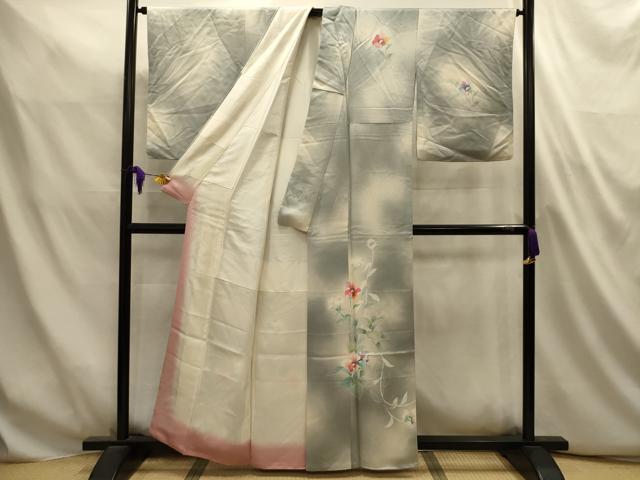 平和屋着物■訪問着　草花文　暈し染め　正絹　逸品　AABL4899sx
