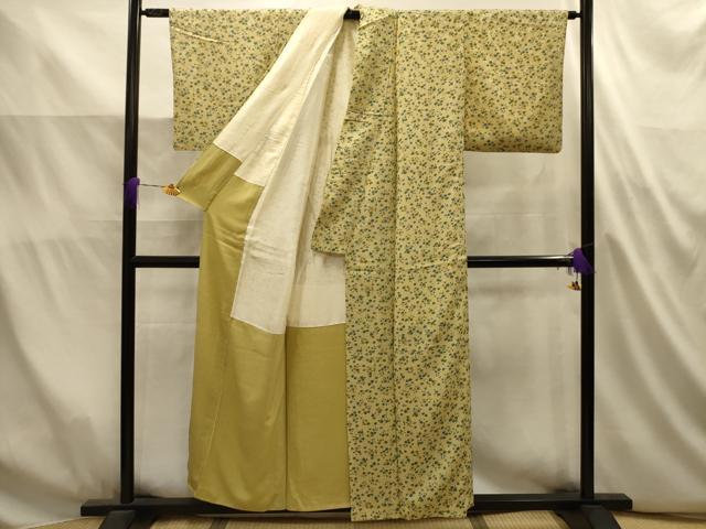平和屋着物■上質な小紋　草花文　正絹　逸品　AABL4901sx