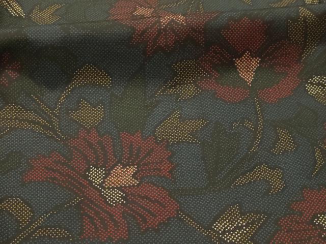 平和屋着物■本場大島紬　更紗花文　正絹　逸品　AABL4902sx