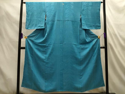 平和屋着物■上質な色無地　花間道地紋　花浅葱色　正絹　逸品　AABL4904sx