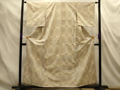 平和屋着物■上質な紬　正倉院花文　正絹　逸品　AABL4907sx