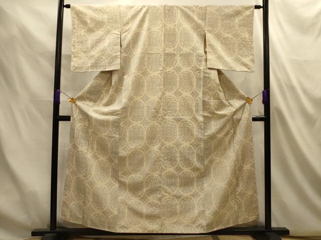 平和屋着物■上質な紬　正倉院花文　正絹　逸品　AABL4907sx