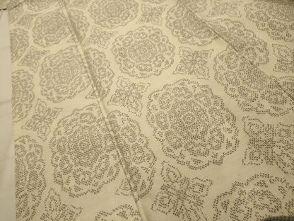 平和屋着物■上質な紬　正倉院花文　正絹　逸品　AABL4907sx