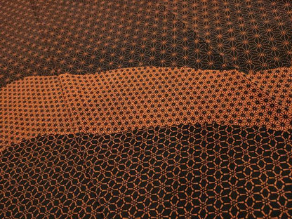 平和屋着物■訪問着　麻の葉文様　黒地　鬼しぼ縮緬　正絹　逸品　AABL4909sx