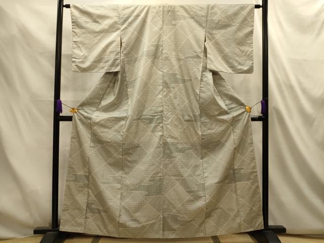 平和屋着物■本場大島紬　染大島　霞菱文　正絹　逸品　AABL4910sx