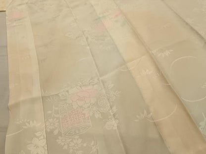 平和屋着物■長襦袢　無双仕立て　貝桶花文　暈し染め　正絹　逸品　AABL4912sx