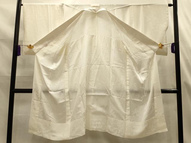 平和屋着物■長襦袢　無双仕立て　流水地紙花文　白色　正絹　逸品　AABL4921sx