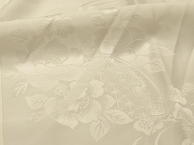 平和屋着物■長襦袢　無双仕立て　流水地紙花文　白色　正絹　逸品　AABL4921sx
