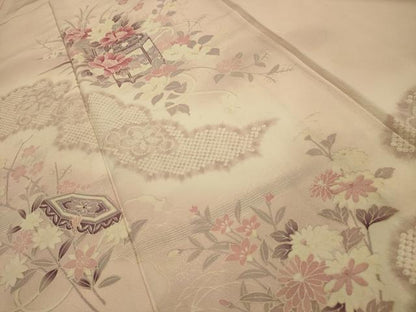 平和屋着物■訪問着　貝桶花文　暈し染め　正絹　逸品　AABL4924sx