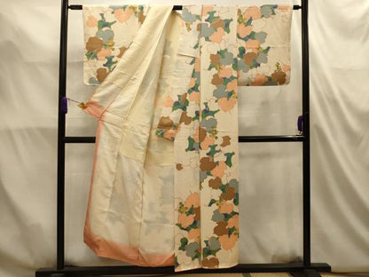 平和屋着物■上質な小紋　葡萄蔦の葉文　正絹　逸品　AABL4926sx