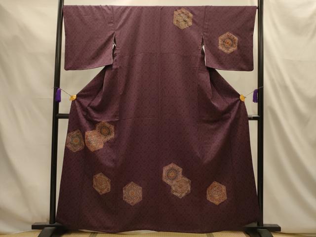 平和屋着物■訪問着　亀甲花文　金彩　正絹　逸品　AABL4931sx