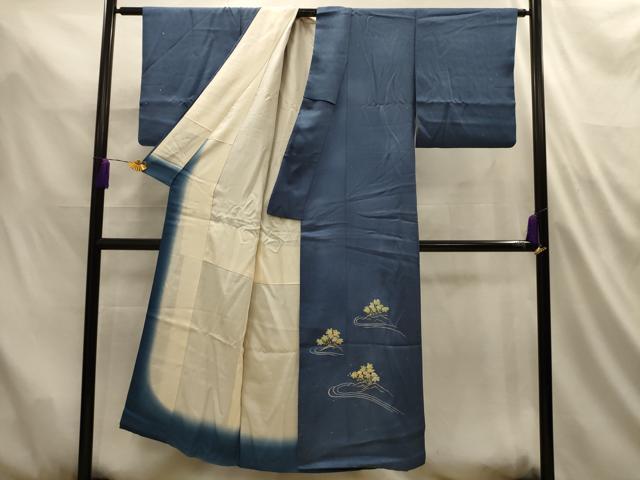 平和屋着物■豪華色留袖　刺繍　流水花文　金糸　正絹　逸品　AABL4935sx