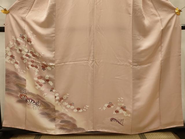 平和屋着物■訪問着　立波片輪車花文　暈し染め　金彩　正絹　逸品　AABL4936sx