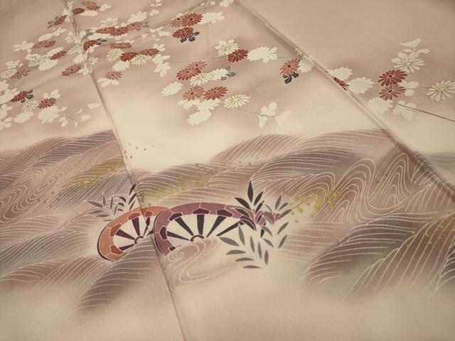 平和屋着物■訪問着　立波片輪車花文　暈し染め　金彩　正絹　逸品　AABL4936sx