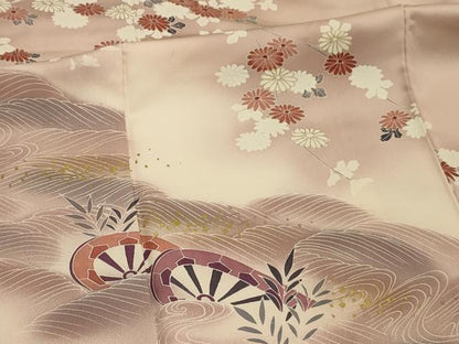 平和屋着物■訪問着　立波片輪車花文　暈し染め　金彩　正絹　逸品　AABL4936sx